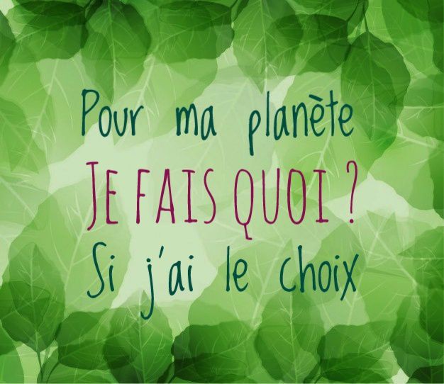 On est écolos chez les solos! Un petit geste  Je fais quoi si j'ai le choix!