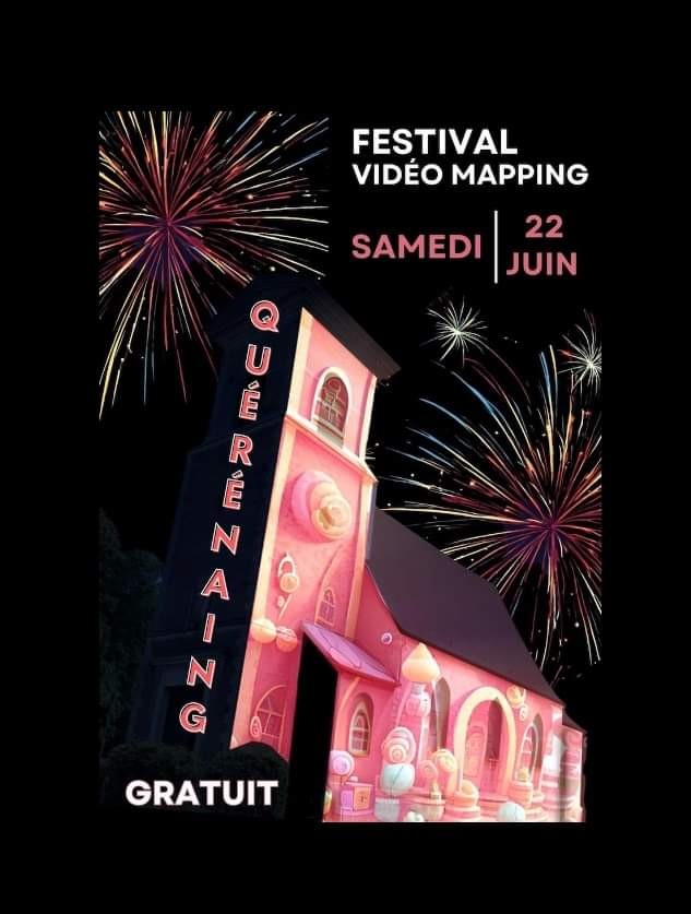 Festival vidéo mapping avec effets pyrotechniques