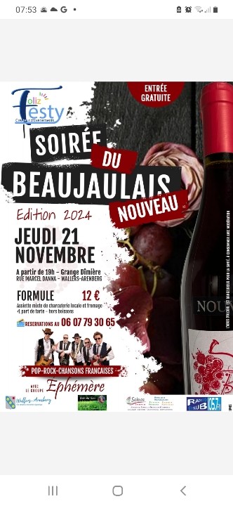 SOIREE BEAUJOLAIS ANIME PAR UN ORCHESTRE