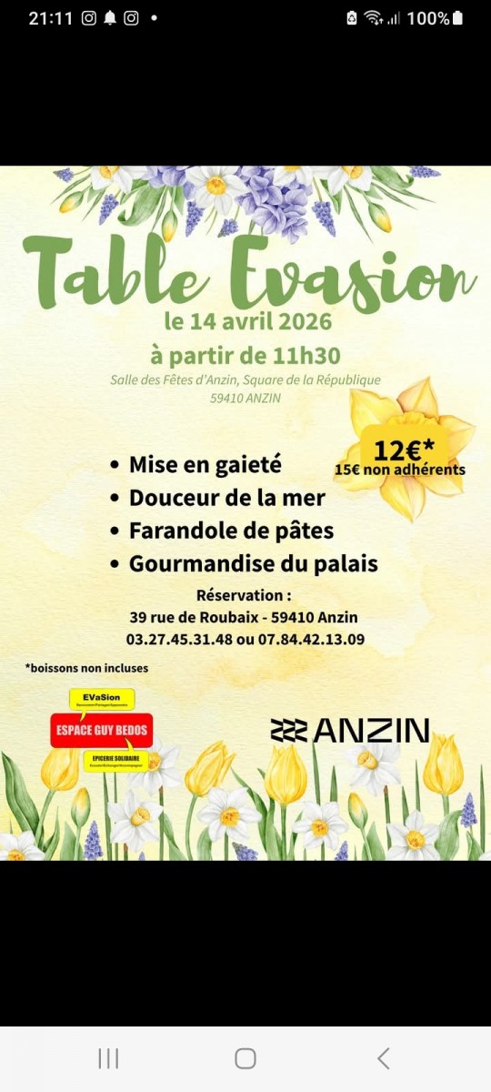 Repas solidaire à Anzin